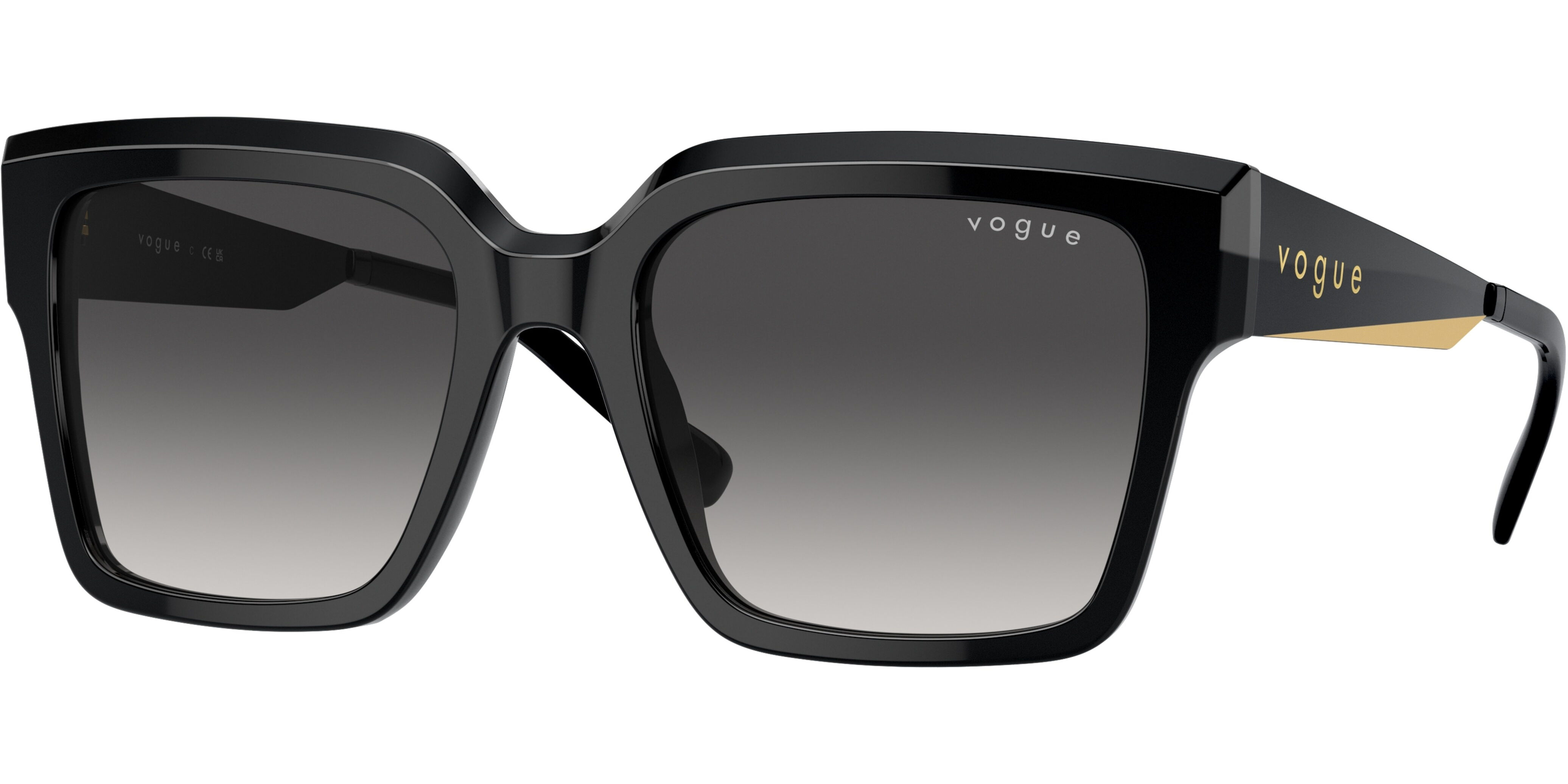 Sluneční brýle Vogue model 5553S, barva obruby černá lesk, čočka šedá gradál, kód barevné varianty W448G. 