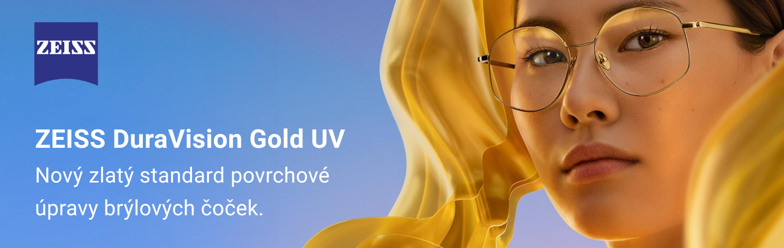 Brýlové čočky ZEISS s luxusní povrchovou úpravou DuraVision Gold.