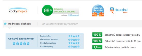 heureka rychlost dodání